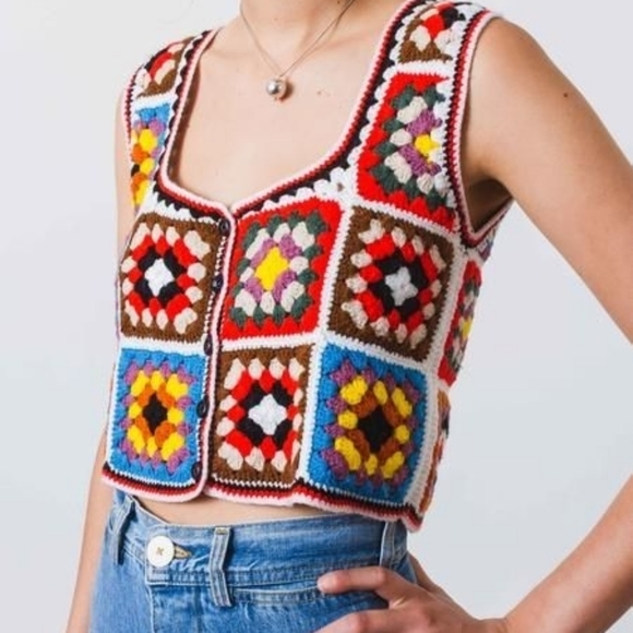 Granny Square vintage boho top - Picture 5 of 8